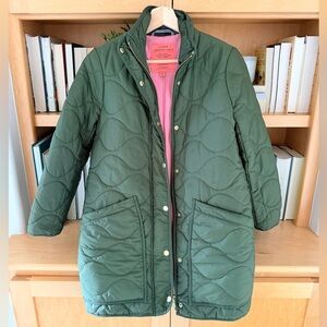 J. Crew Women’s Green Signature Puffer Quilted Insulated Jacket XS P | Cozy